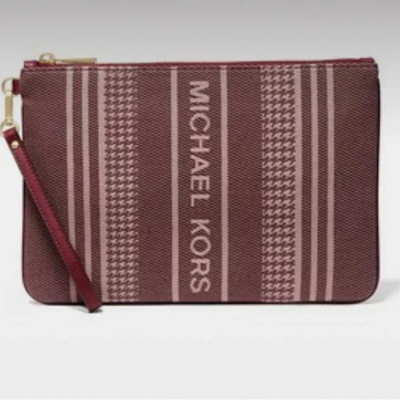 Michael Kors Jet Set Large Zip Pouch Dark Berry Multi - Picture 7 of 7